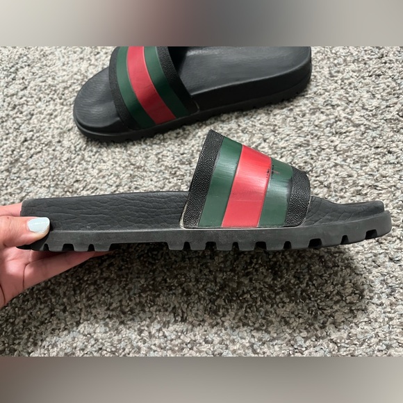 Gucci Men Slides with Red and Green Stripes - Picture 9 of 16